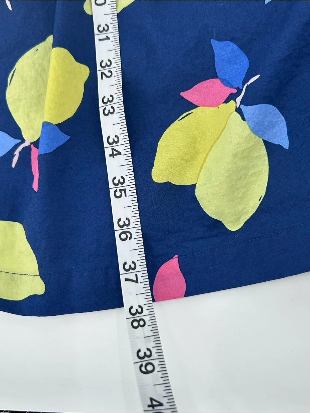 Kate Spade Lemon Zest Blaire Fit & Flare Dress Navy Blue Fruit Print Size 8